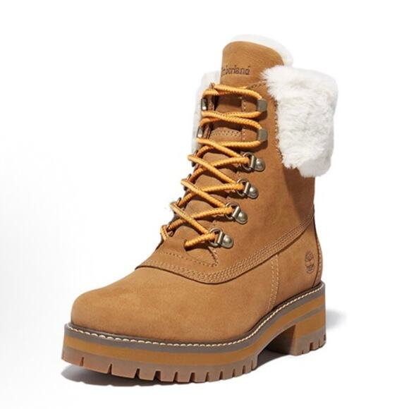 TIMBERLAND Women's 6.5 COURMAYEUR VALLEY 6IN Faux Fur WP Boot Wheat TB0AJXAX17 - Picture 3 of 7